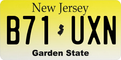 NJ license plate B71UXN