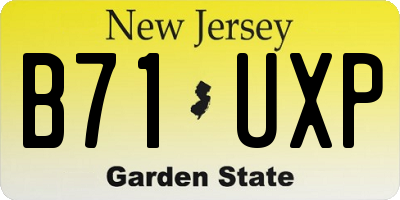 NJ license plate B71UXP