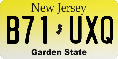 NJ license plate B71UXQ