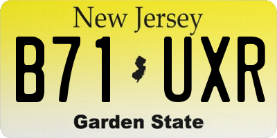 NJ license plate B71UXR