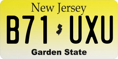 NJ license plate B71UXU