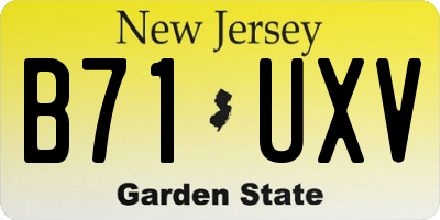 NJ license plate B71UXV