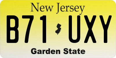 NJ license plate B71UXY