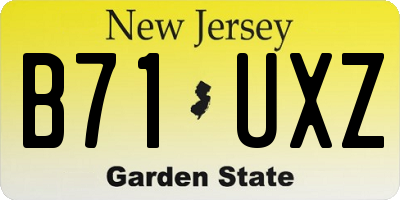 NJ license plate B71UXZ