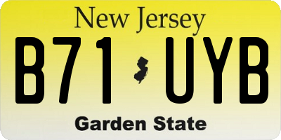 NJ license plate B71UYB