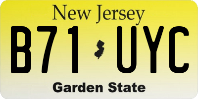 NJ license plate B71UYC