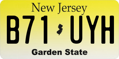 NJ license plate B71UYH