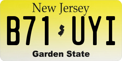 NJ license plate B71UYI