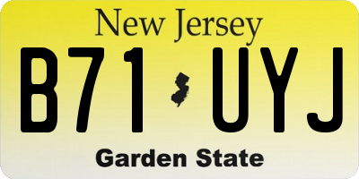 NJ license plate B71UYJ