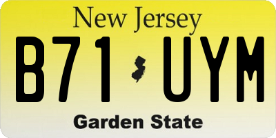 NJ license plate B71UYM