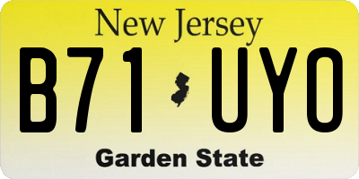 NJ license plate B71UYO