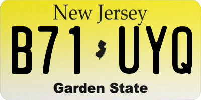 NJ license plate B71UYQ