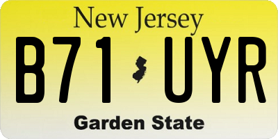NJ license plate B71UYR