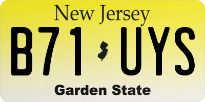 NJ license plate B71UYS