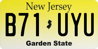 NJ license plate B71UYU