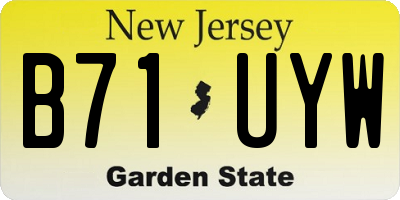 NJ license plate B71UYW