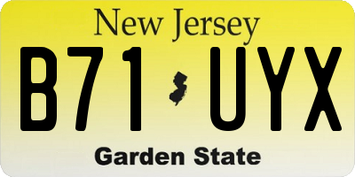 NJ license plate B71UYX