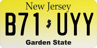 NJ license plate B71UYY