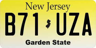 NJ license plate B71UZA