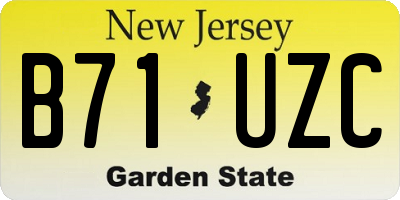 NJ license plate B71UZC
