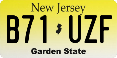 NJ license plate B71UZF