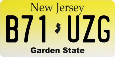 NJ license plate B71UZG