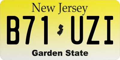 NJ license plate B71UZI