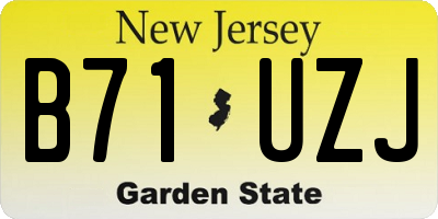 NJ license plate B71UZJ