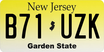 NJ license plate B71UZK