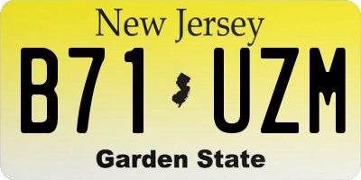 NJ license plate B71UZM