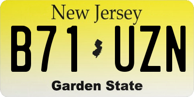 NJ license plate B71UZN
