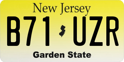 NJ license plate B71UZR