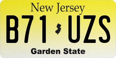 NJ license plate B71UZS