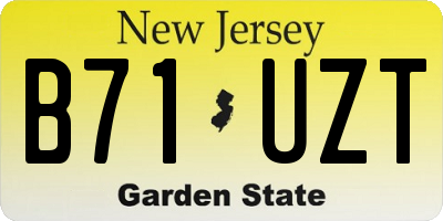NJ license plate B71UZT