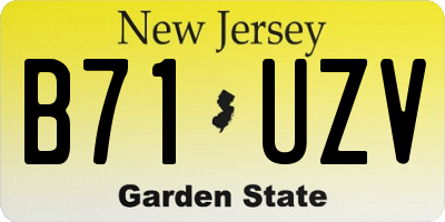 NJ license plate B71UZV