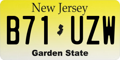 NJ license plate B71UZW