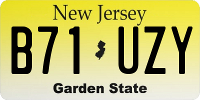 NJ license plate B71UZY