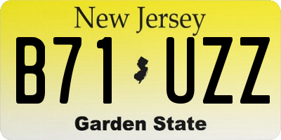 NJ license plate B71UZZ