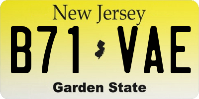 NJ license plate B71VAE