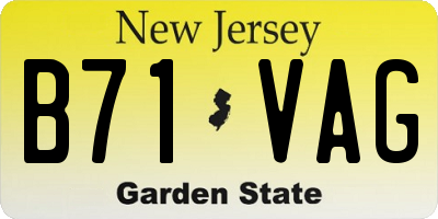 NJ license plate B71VAG