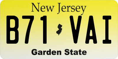 NJ license plate B71VAI