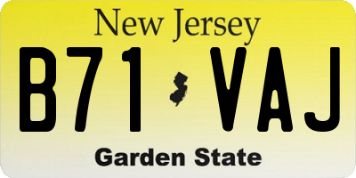 NJ license plate B71VAJ
