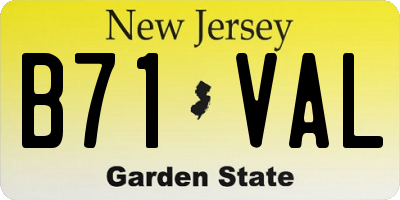 NJ license plate B71VAL