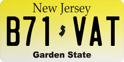 NJ license plate B71VAT