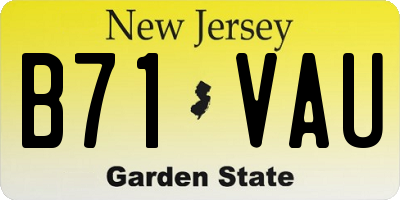 NJ license plate B71VAU
