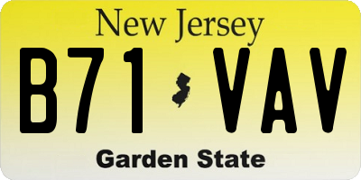 NJ license plate B71VAV