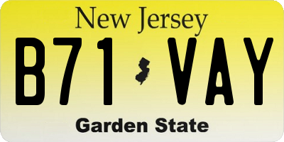 NJ license plate B71VAY