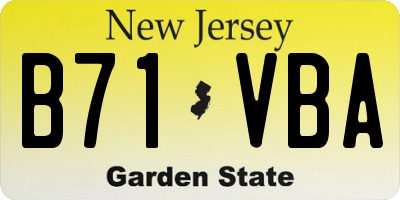 NJ license plate B71VBA