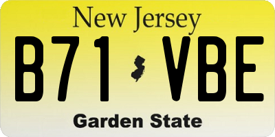NJ license plate B71VBE