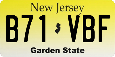 NJ license plate B71VBF
